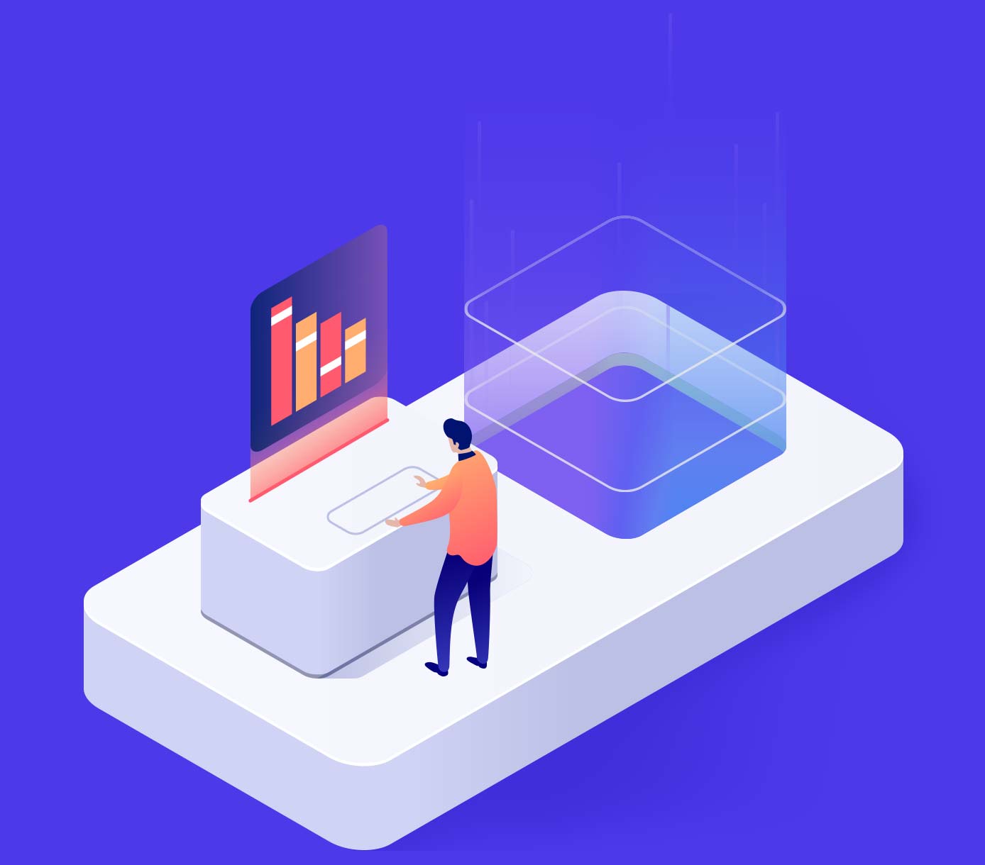 capture-lead-cpf illustration of a person using screen